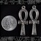 Antiqued Silver Plated Brass Extra Large Ankh Pendants - Set of Two - S-P61